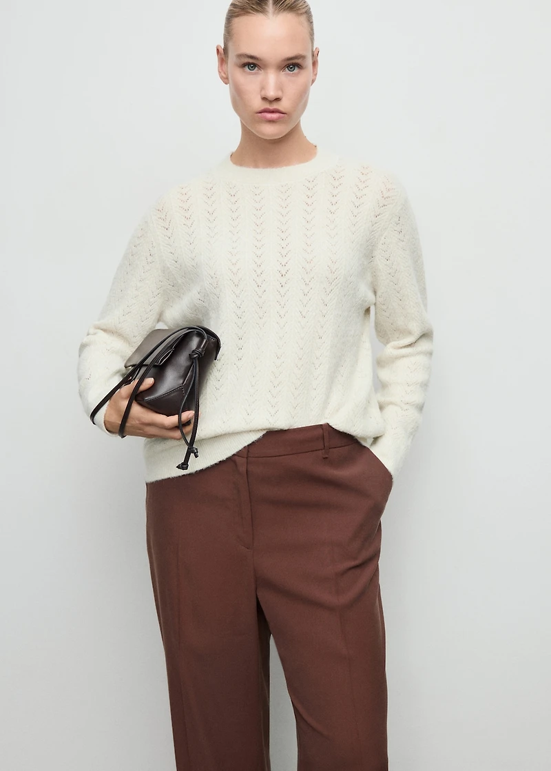 Cable-knit lurex sweater