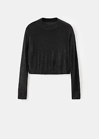 Cropped sweater with crystals