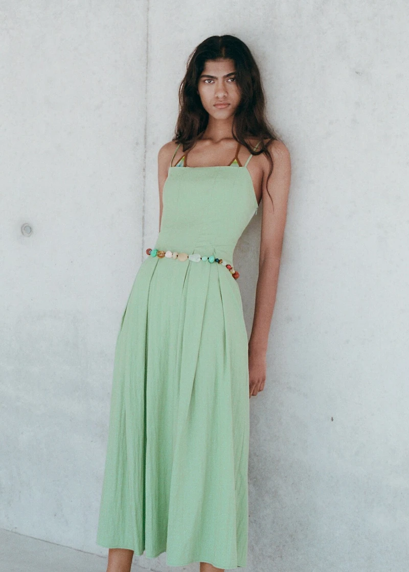 Midi-dress with pleats