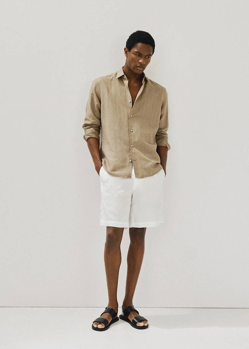 Linen pinstripe shirt