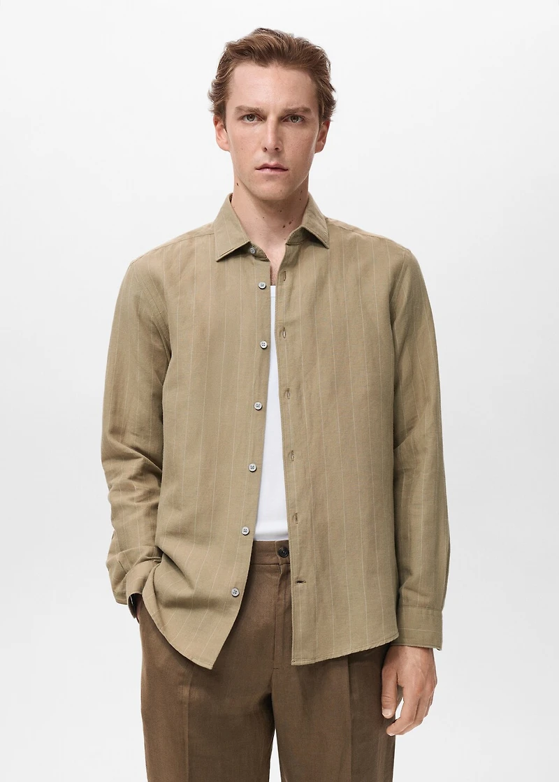 Linen pinstripe shirt