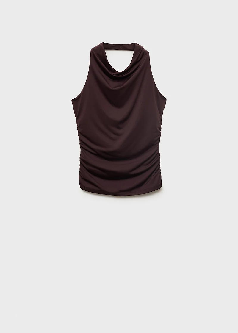 Draped halter top