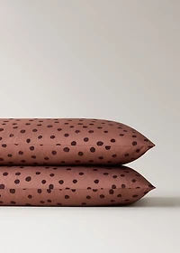 Two pillowcases cotton percale 200 thread count polka dot print 50x75 cm