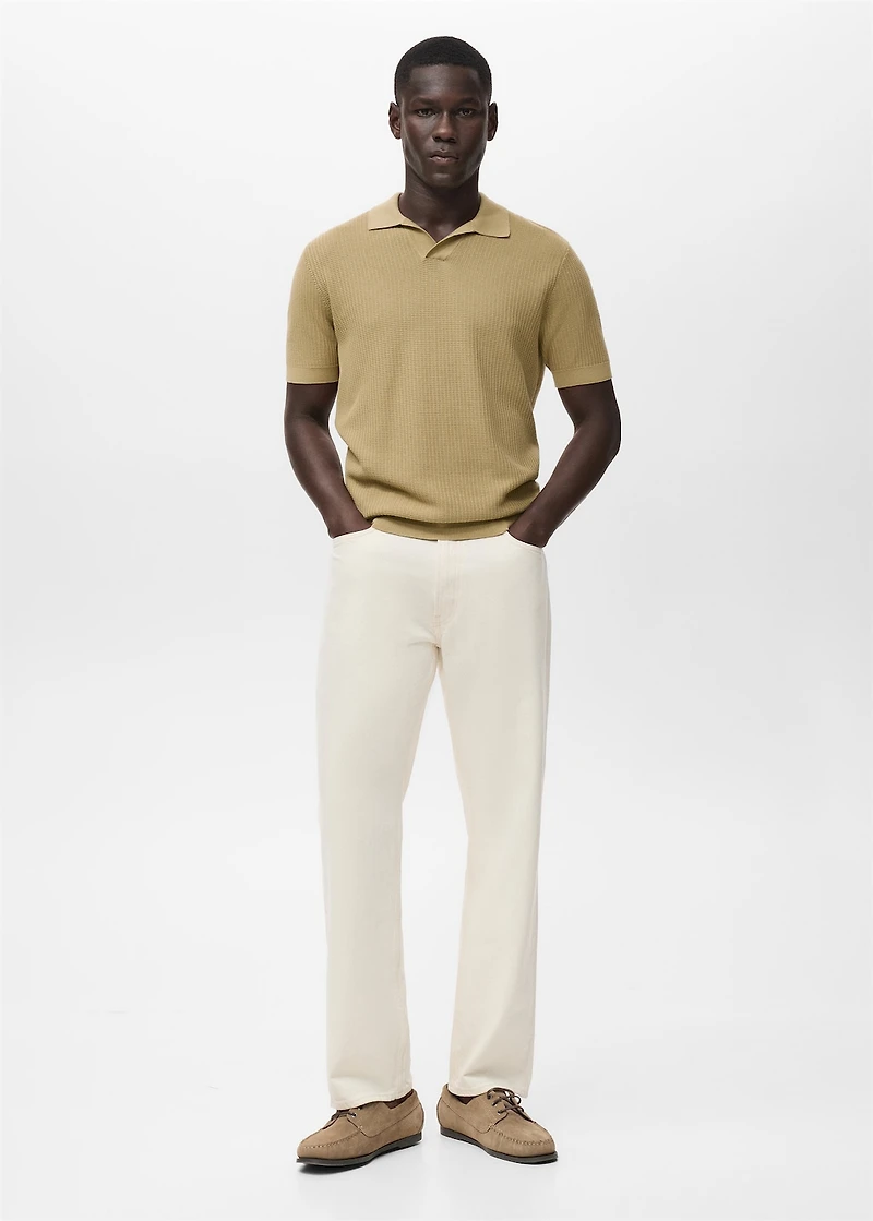 Structured cotton knitted polo shirt