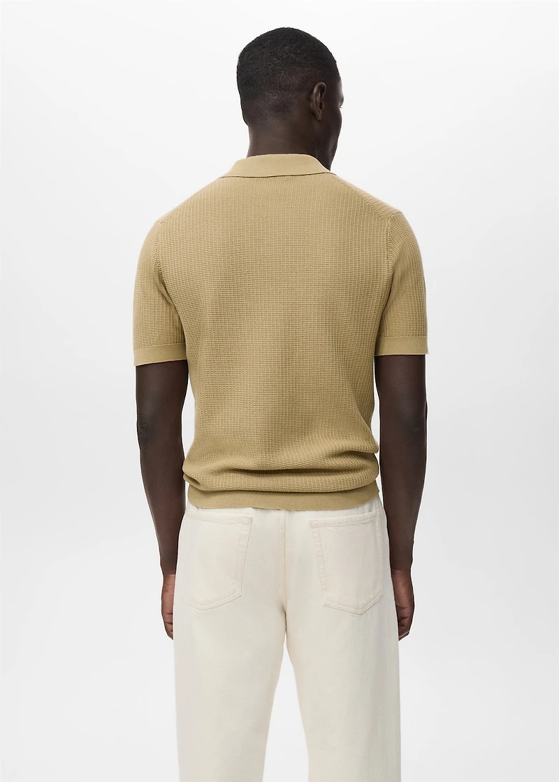 Structured cotton knitted polo shirt