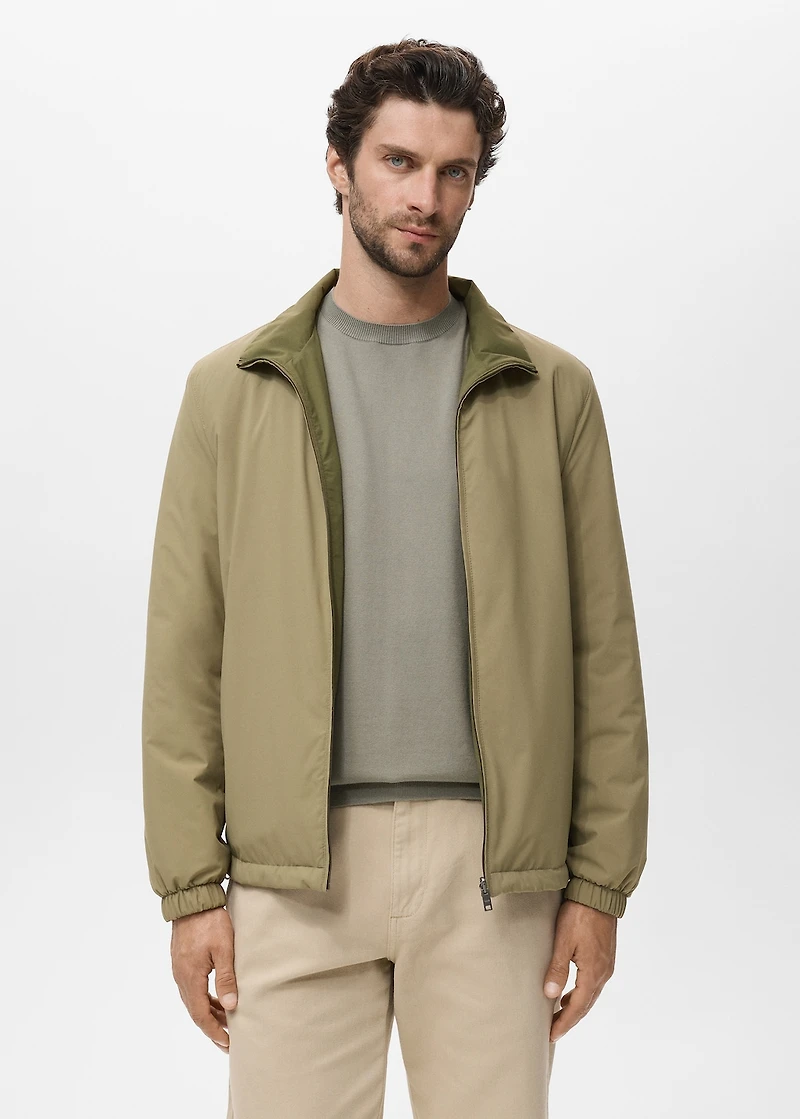 reversible quilted water-repellent jacket