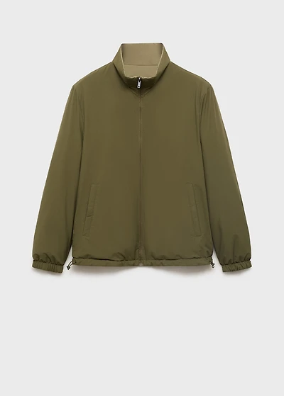 reversible quilted water-repellent jacket