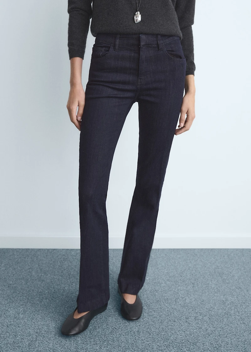 Flare jeans mid rise rinse wash