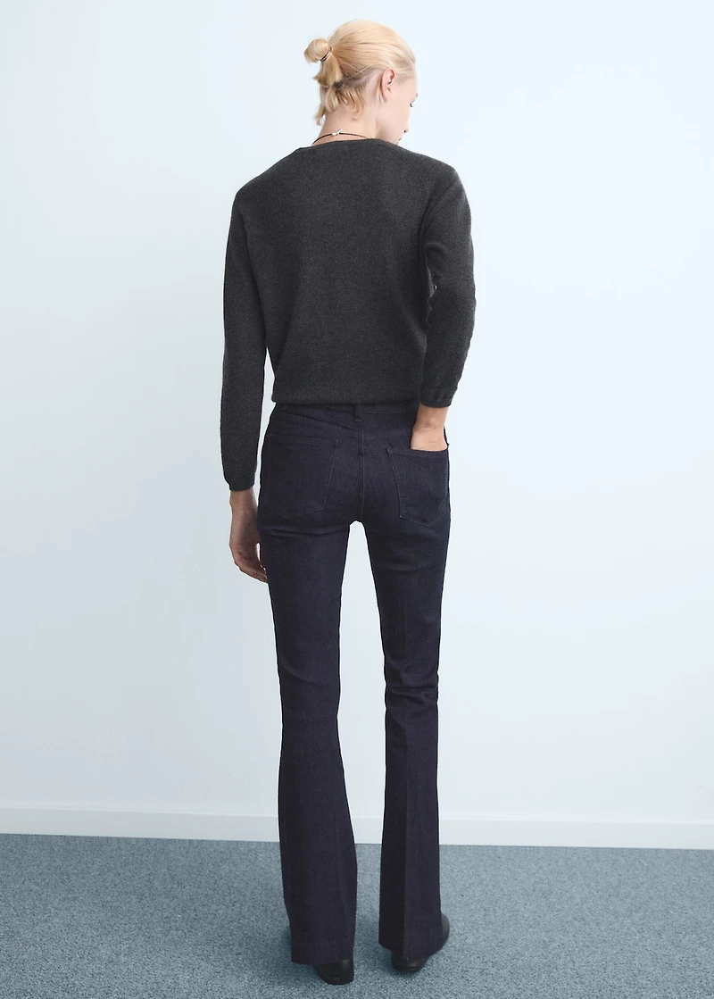 Flare jeans mid rise rinse wash