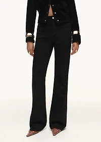 Violet flared high-rise jeans