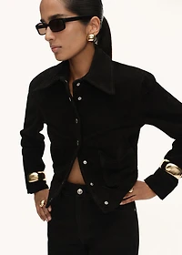 Violet flared high-rise jeans