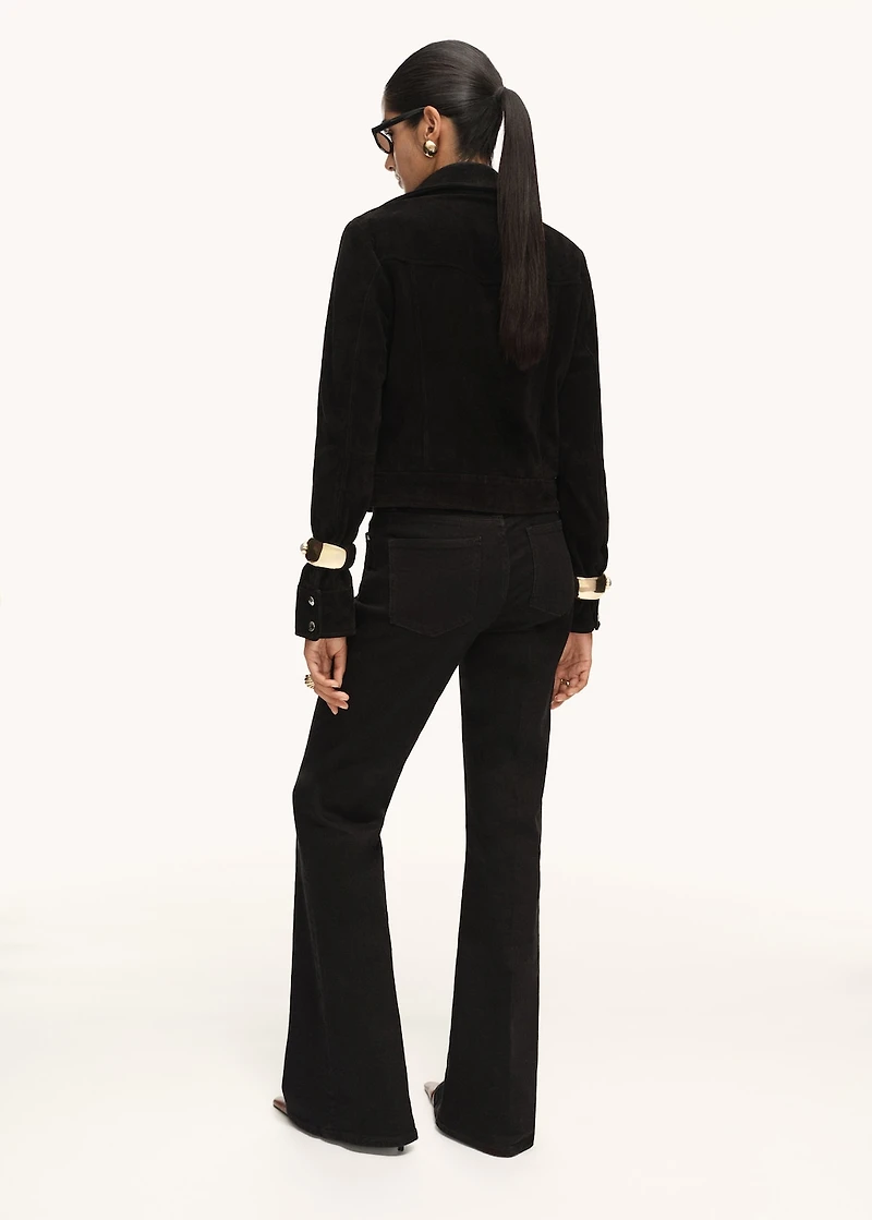 Violet flared high-rise jeans