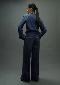 Low-rise wide-leg jeans