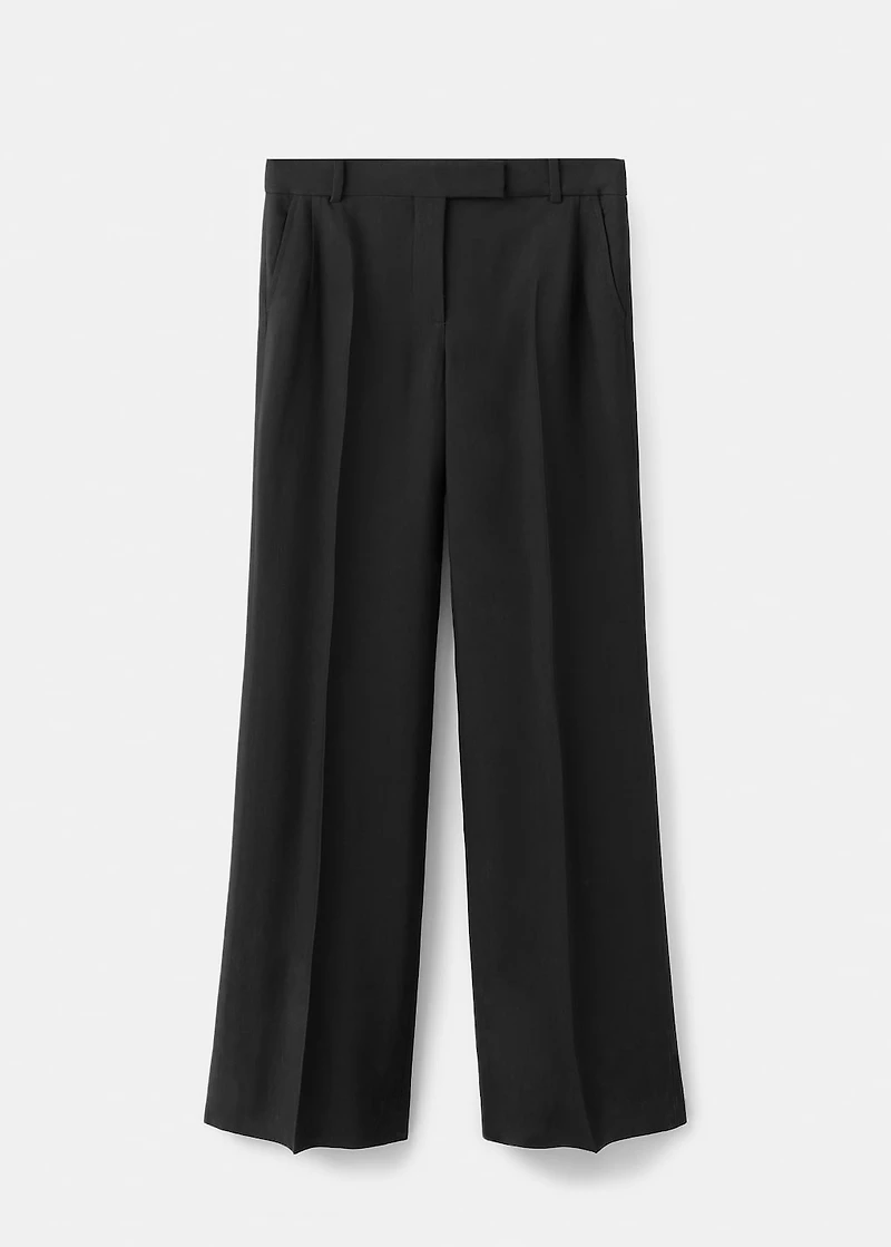 Straight-fit suit pants