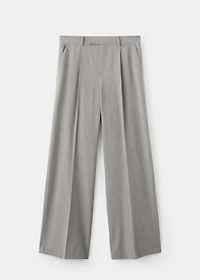 Straight wool-blend suit pants