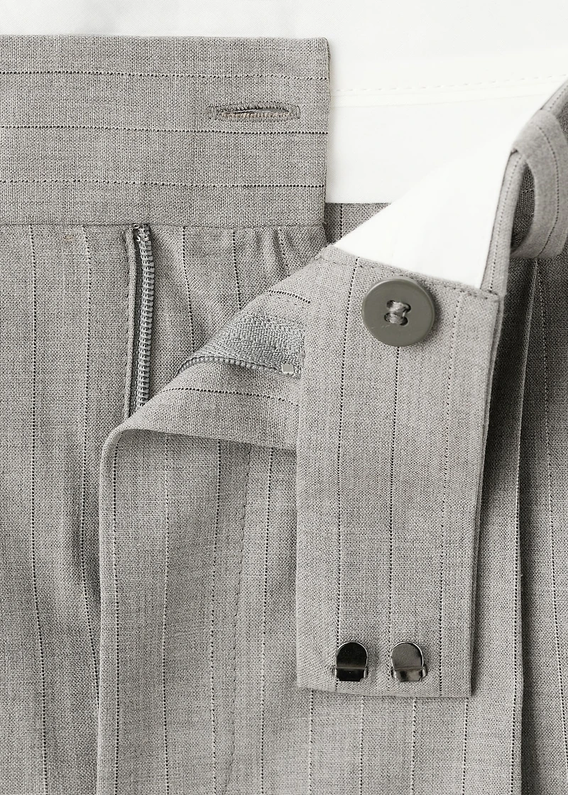 Straight wool-blend suit pants