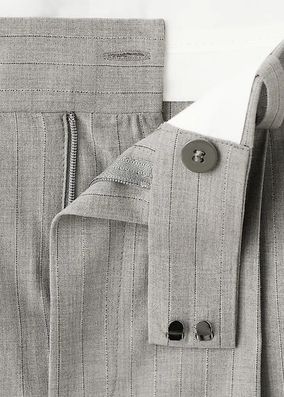 Straight wool-blend suit pants