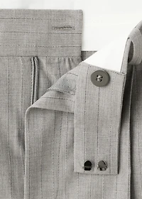 Straight wool-blend suit pants
