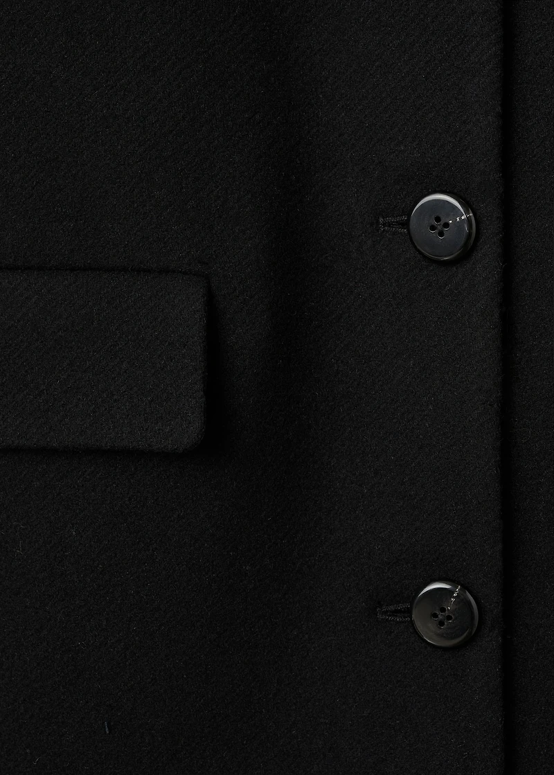 Wool coat with fur collar