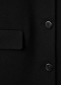 Wool coat with fur collar