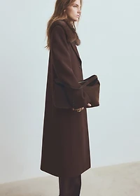 Wool coat with fur collar