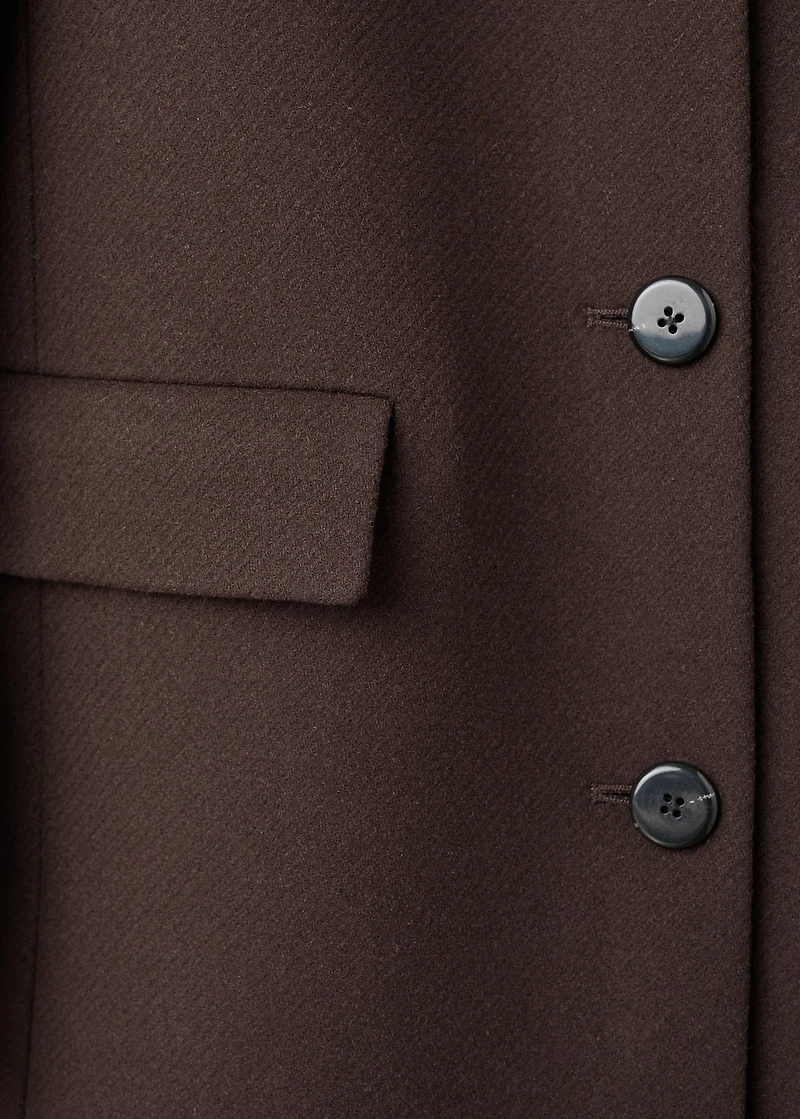 Wool coat with fur collar