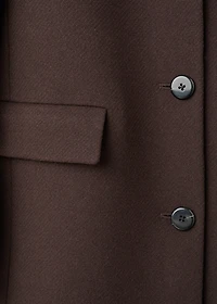 Wool coat with fur collar