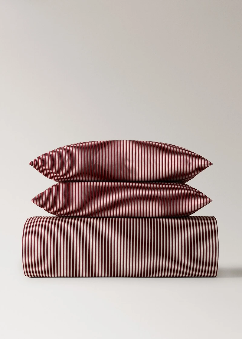 200-thread count percale cotton reversible striped duvet cover for 180/200cm bed