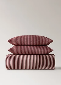 200-thread count percale cotton reversible striped duvet cover for 180/200cm bed