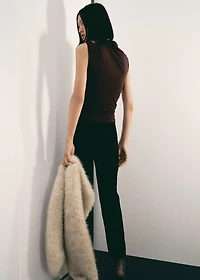 Top with asymmetrical neckline and metallic detail