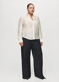 Satin shirt with rhinestones