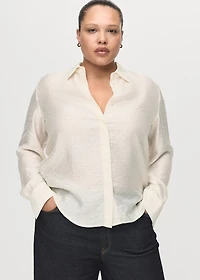 Satin shirt with rhinestones