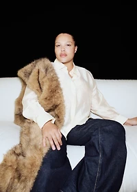 Satin shirt with rhinestones