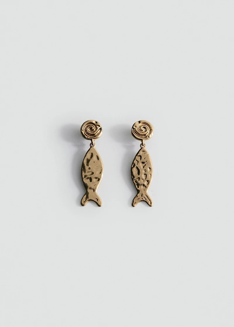 Textured fish earrings
