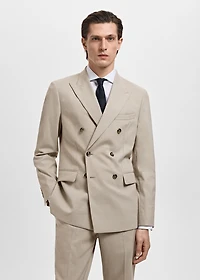 Monaco double-breasted slim-fit suit blazer