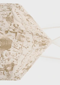 Floral-embroidered dress with fringe detail