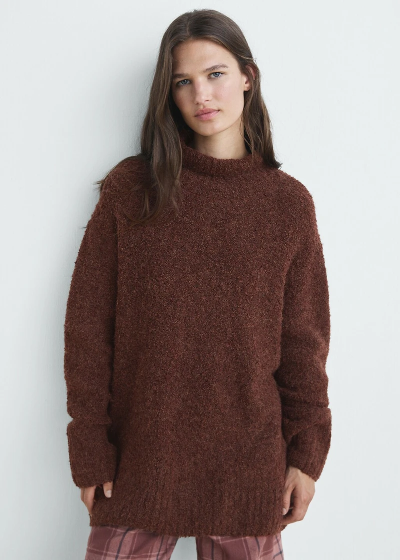 Bouclé turtleneck sweater