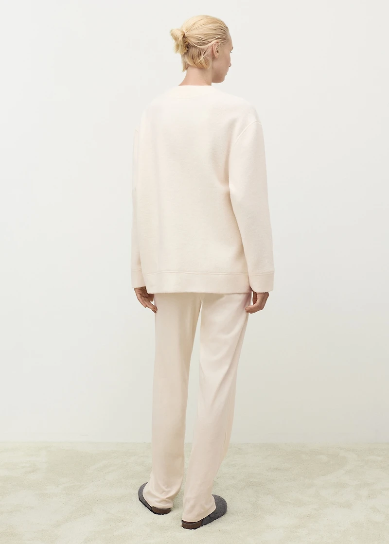 Cotton and wool cardigan with button fasteners