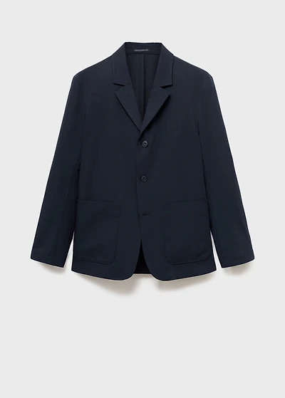 Slim-fit suit jacket with pockets