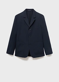 Slim-fit suit jacket with pockets