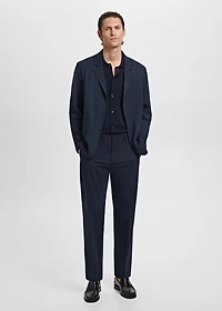 Slim-fit suit jacket with pockets