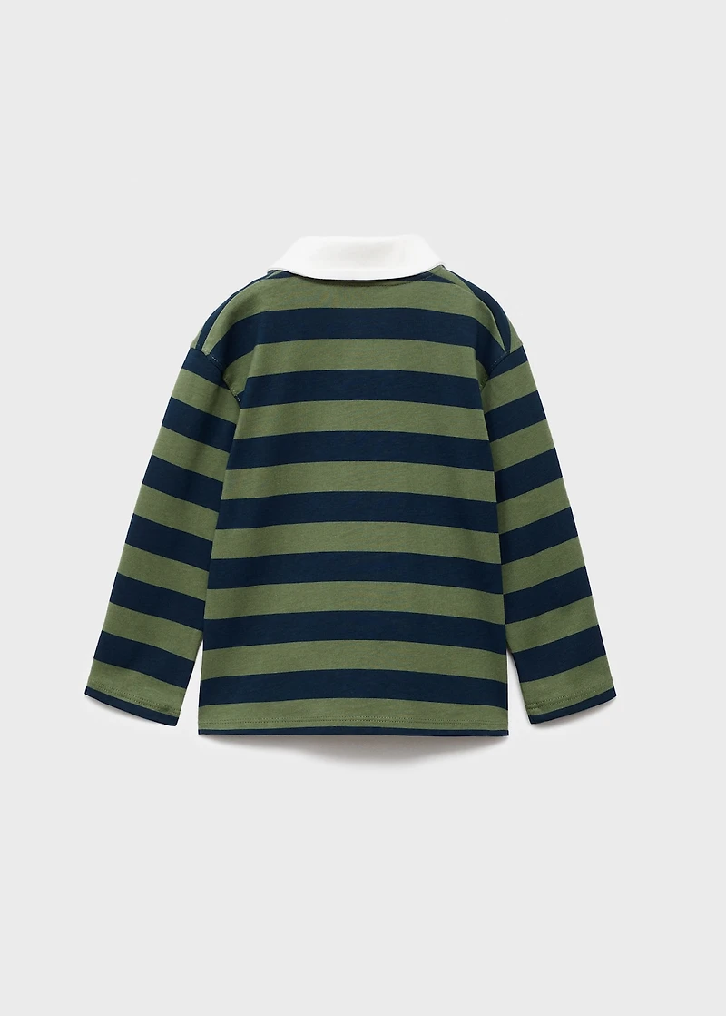 Striped cotton polo shirt