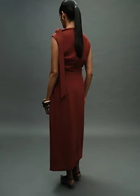 Ruched dress with knot detail