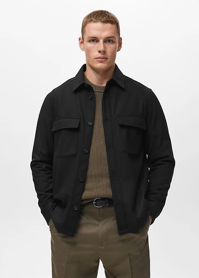 Wool overshirt with pockets