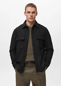 Wool overshirt with pockets