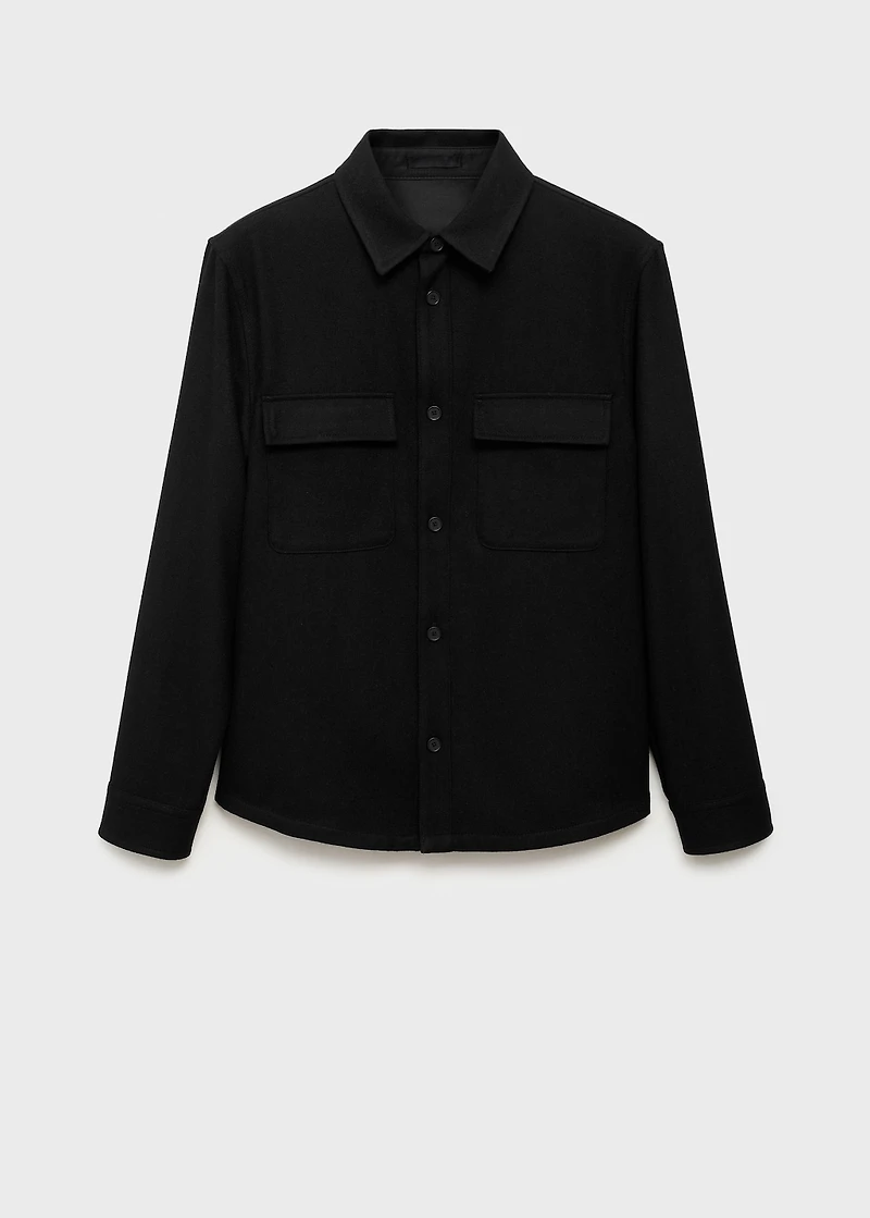 Wool overshirt with pockets