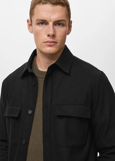 Wool overshirt with pockets