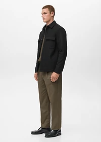 Wool overshirt with pockets