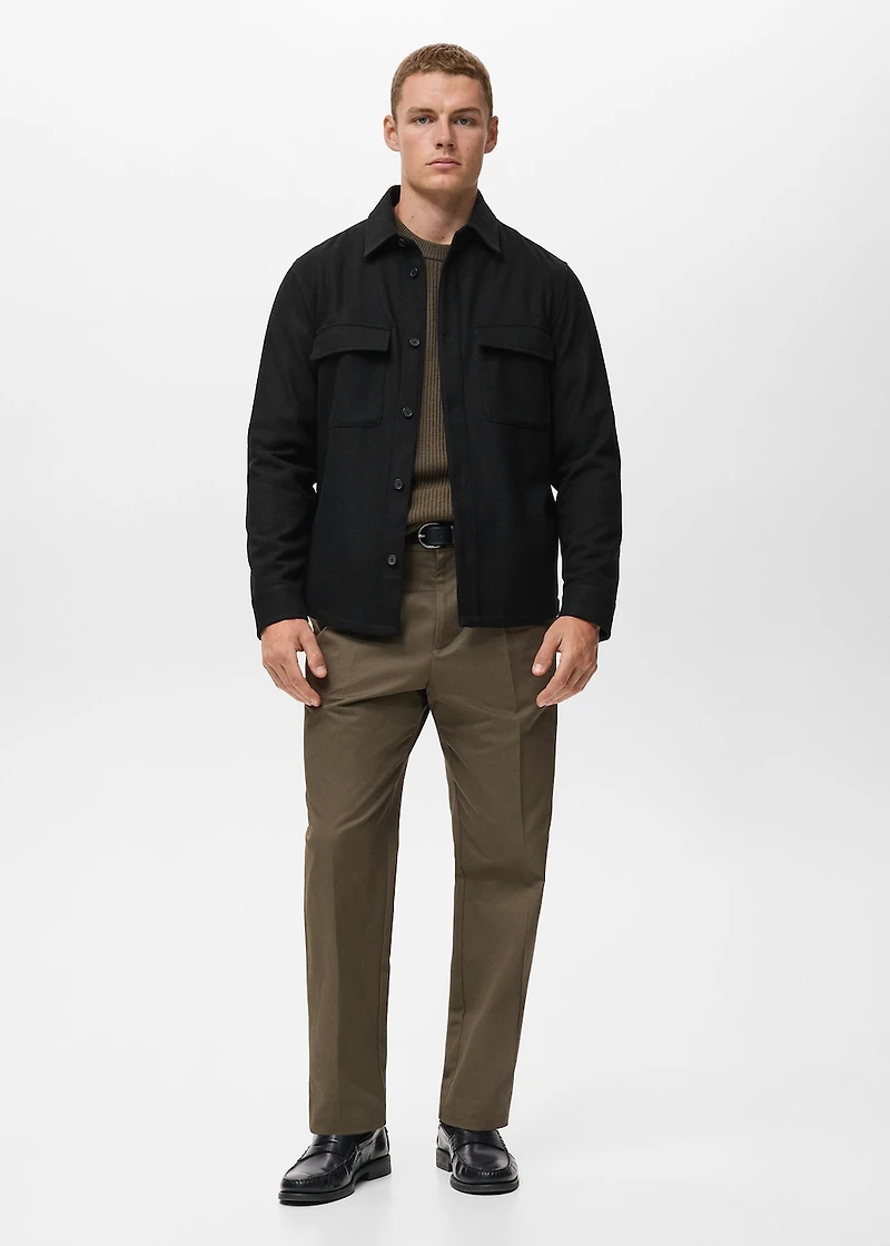 Wool overshirt with pockets