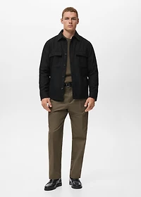 Wool overshirt with pockets